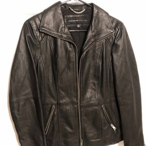 Black leather jacket